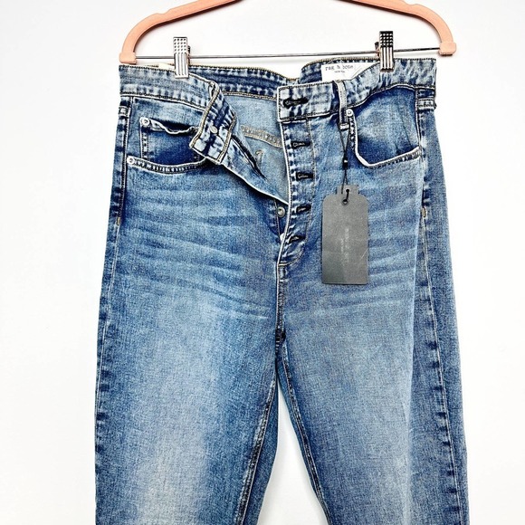 rag & bone NWT Nina High-Rise Button Fly Skinny Fit Denim Jeans Farrow Size 32 - Picture 2 of 10